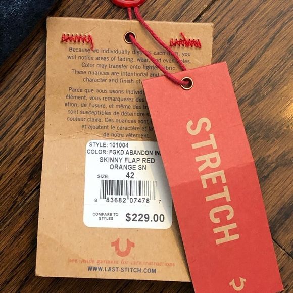 TRUE RELIGION Mens Skinny Stretch Denim Jeans 42x34 NWT - Picture 6 of 11